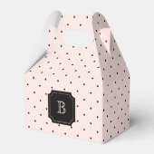 Mini Polka Dots Chique Roze Monogram Bruiloft Bedankdoosjes (Achterkant)