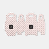 Mini Polka Dots Chique Roze Monogram Bruiloft Bedankdoosjes (Uitgevouwen)