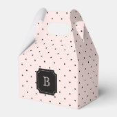 Mini Polka Dots Chique Roze Monogram Bruiloft Bedankdoosjes (Voorkant Zijde)