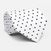 Mini Polka Dots Professional Zwart-wit Stropdas (Opgerold)
