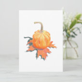 Mini pompoen op eikenblad platte Kaart (Staand voorkant)