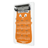 Mini Porte-bloc 2026 Year Monthly Calendar Mid-Century Orange Cat (Angle2)