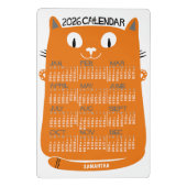Mini Porte-bloc 2026 Year Monthly Calendar Mid-Century Orange Cat (Dos)