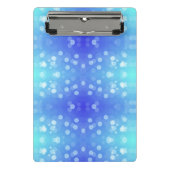 Mini Porte-bloc A clipboard featuring a blue and teal bokeh patter (Devant)