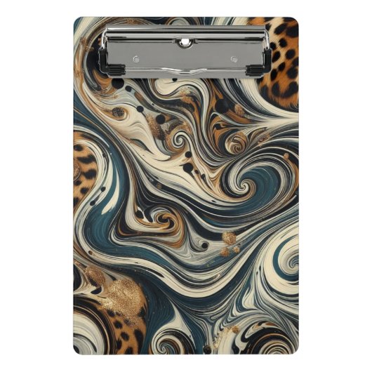 Mini Porte-bloc Abstract Leopard Print Swirl (Devant)