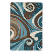 Mini Porte-bloc Abstrait Brun, Bleu et Crème (Dos)