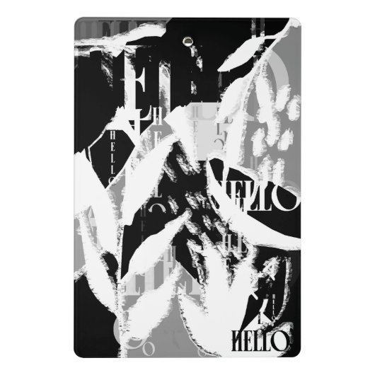 Mini Porte-bloc Abstrait noir blanc gris (Dos)