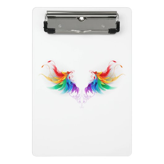 Mini Porte-bloc Ailes fluffy arc-en-ciel (Devant)