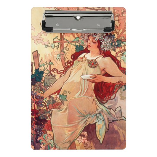 Mini Porte-bloc Alphonse Mucha, Les Saisons, Automne (1896) (Devant)