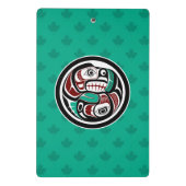 Mini Porte-bloc Amérindien Noir Haida Art Otter Saumon (Dos)