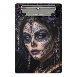 Mini Porte-bloc Améthyste Orchidée Calavera – Crâne de Sucre Gothi