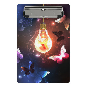 Mini Porte-bloc Ampoule lumineuse avec papillons nocturnes