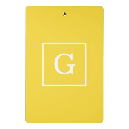 Mini Porte-bloc Ananas jaune blanc encadré Monogramme initial (Dos)