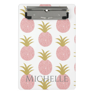 Mini Porte-bloc Ananas rose monogramme