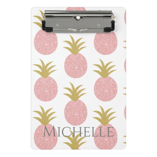 Mini Porte-bloc Ananas rose monogramme (Devant)