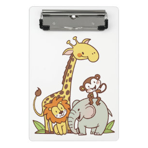 Mini Porte-bloc Animaux caricaturaux mignons - Giraffe, Lion & Sin