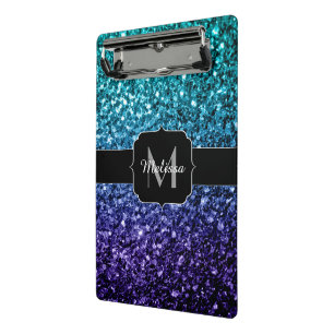 Mini Porte-bloc Aqua blue Ombre fausse parties scintillant scintil