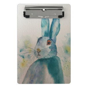 Mini Porte-bloc Aquarelle de lièvre bleu