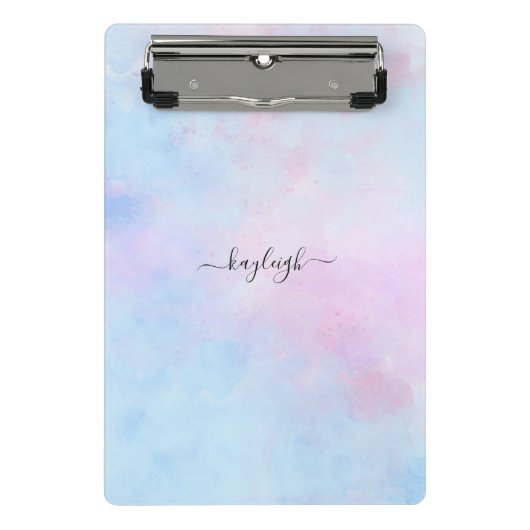 Mini Porte-bloc Aquarelle Dreamy Rose bleu turquoise (Devant)