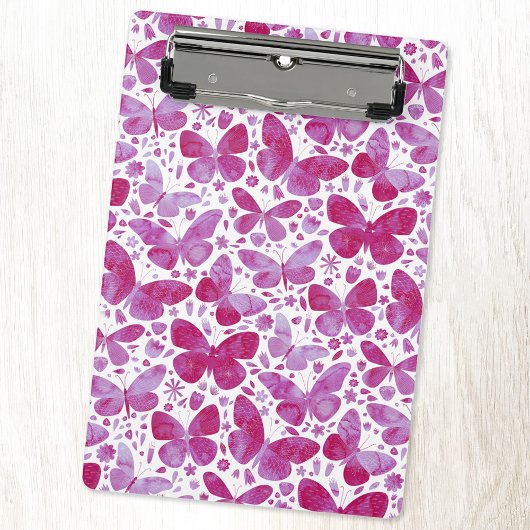 Mini Porte-bloc Aquarelle papillon rose