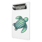 Mini Porte-bloc aquarelle peinte caricature de tortue de mer bleu  (Angle2)