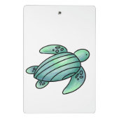 Mini Porte-bloc aquarelle peinte caricature de tortue de mer bleu  (Dos)