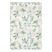 Mini Porte-bloc Aquarelle vert et fleurs blanches Motif (Dos)