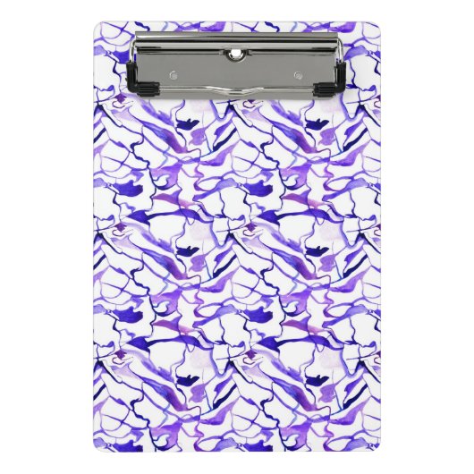 Mini Porte-bloc Aquarelle violette mignonne abstraites lignes moti (Devant)