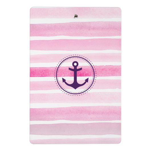 Mini Porte-bloc Aquarelles rose et blanc avec Ancre (Dos)