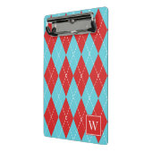 Mini Porte-bloc Argyle à broderie manuelle – Rouge & Turquoise (Angle2)