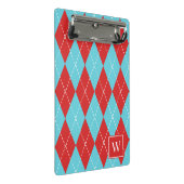 Mini Porte-bloc Argyle à broderie manuelle – Rouge & Turquoise (Incliné)