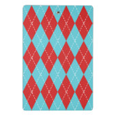 Mini Porte-bloc Argyle à broderie manuelle – Rouge & Turquoise (Dos)