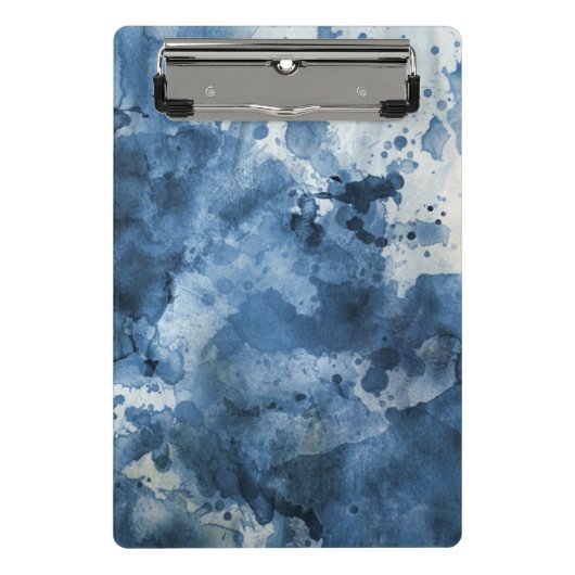 Mini Porte-bloc Arrière - plan bleu abstrait d'aquarelle (Devant)
