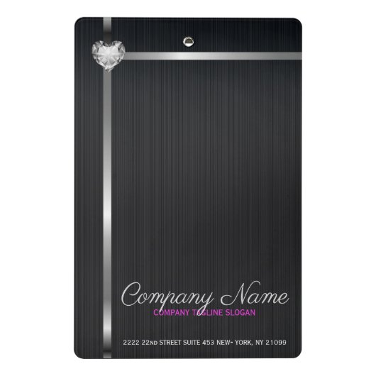 Mini Porte-bloc Arrière - plan en métal noir en bandes argentées (Dos)