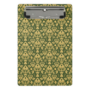 Mini Porte-bloc Arrière - plan floral en bois de motif de damass