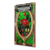 Mini Porte-bloc Art de vitrail fleur rouge vif (Angle2)