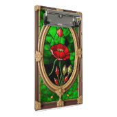 Mini Porte-bloc Art de vitrail fleur rouge vif (Incliné)