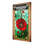 Mini Porte-bloc Art de vitrail fleur rouge vif (Angle2)