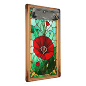 Mini Porte-bloc Art de vitrail fleur rouge vif (Incliné)