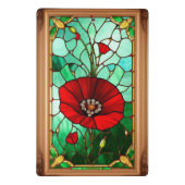 Mini Porte-bloc Art de vitrail fleur rouge vif (Dos)