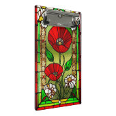 Mini Porte-bloc Art de vitrail fleur rouge vif (Incliné)
