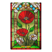Mini Porte-bloc Art de vitrail fleur rouge vif (Dos)