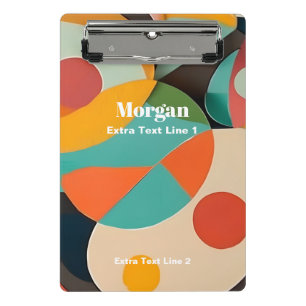 Mini Porte-bloc Art Moderne du milieu du siècle, Nom et 2 lignes d