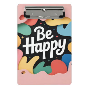 Mini Porte-bloc Art multicouche motivant : slogan "Soyez heureux"