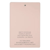 Mini Porte-bloc Artiste de maquillage moderne femme rose pâle (Dos)