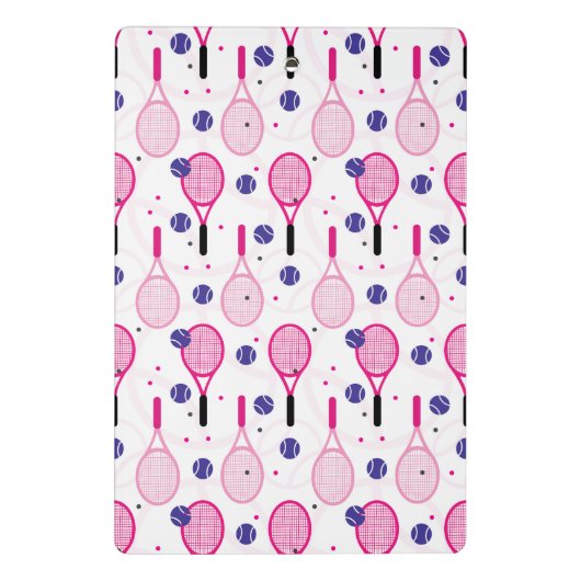 Mini Porte-bloc Avec nom & initiale, raquettes de tennis rose & vi (Dos)