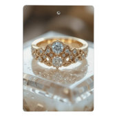 Mini Porte-bloc bague diamant doré brillant (Dos)