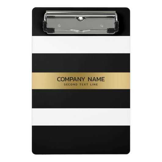 Mini Porte-bloc Bande d'or noir et blanc (Devant)