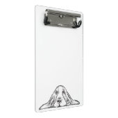 Mini Porte-bloc basset hound noir blanc yeux de chiot simple (Incliné)