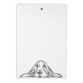 Mini Porte-bloc basset hound noir blanc yeux de chiot simple (Dos)